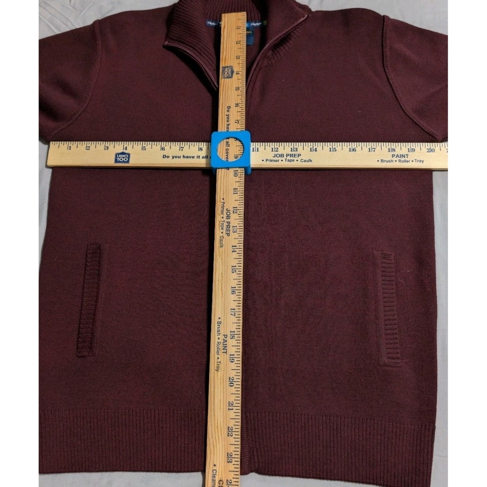 Canalejas Full Zip Sweater Jacket Mens Medium Burgundy Wool Blend Spain - Picture 5 of 6